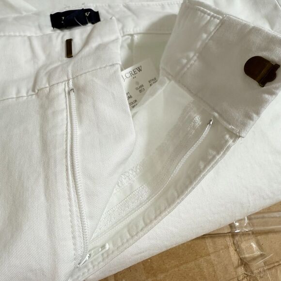J.CREW 9” Frankie Bermuda Chino Short 6 White Slant Pockets Mid-Rise NWT B12 - Picture 4 of 6